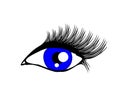 Long female eyelashes on a white background. Eye. Symbol. Vector Royalty Free Stock Photo